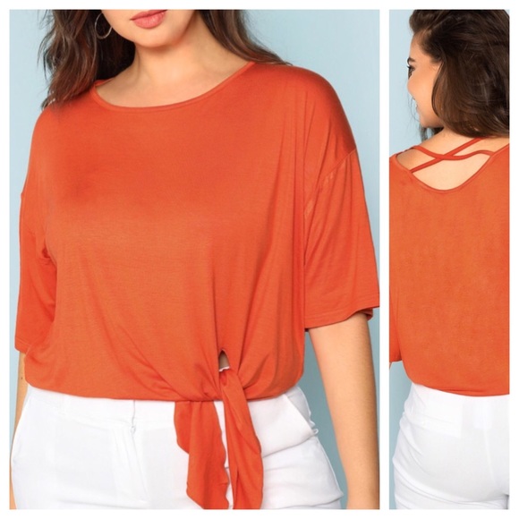 Tops - ➕ Criss Cross Back Tie knot tee